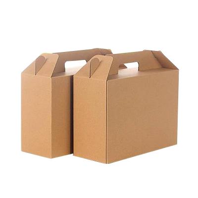 China Handmade portable carton with three layers of special hard logistics express portable corrugated paper box for sale