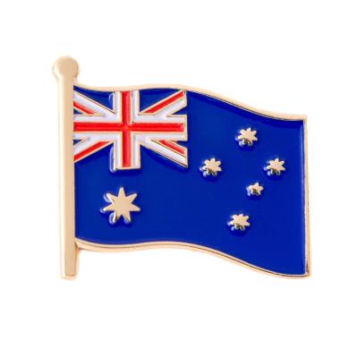 China Environment Friendly Country Australia National Flag Pins Souvenir Metal Hard Soft To Enamel Pin Custom for sale