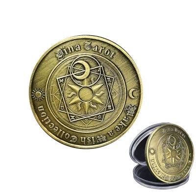 China Europe Producer Coins Europe Tarot Antique Brass Metal Collectibles Old Souvenir Coins 38mm For Sale for sale