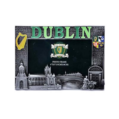 China Custom Made Environmental Friendly Rectangle Metal Photo Frame Ireland Dublin Tourist Souvenir Picture Frame for sale