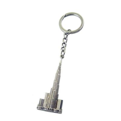 China 2D Gifts Burj Khalifa Tower Metal Key Chain Metal Keychain for sale