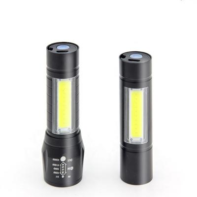 China Portable Mini Pocket Led Torch Camping Emergency Use Buzz XPE COB LED Rechargeable Mini Flashlights Outdoor Tactical USB Light with Gift Box Green for sale