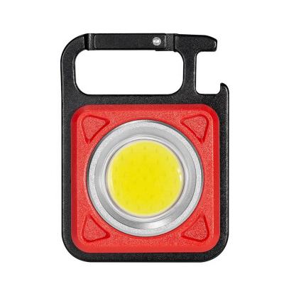 China Mini Handheld Working Light Outdoor Camping LED COB Rechargeable USB Rechargeable Flashlight Key Chain Light Waterproof Volume for sale