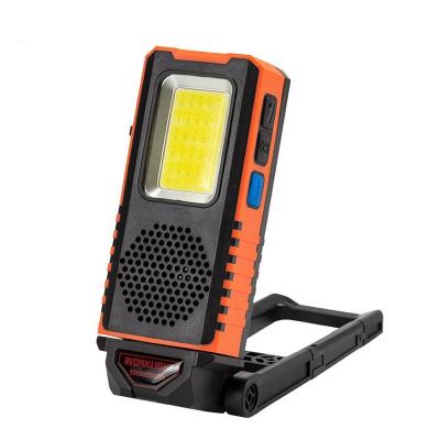 China Hang Strong Shine and Magnetic Hook Design Folding LED Working Lighting Rechargeable XPG COB Work Light with Blue-tooth Speaker for sale