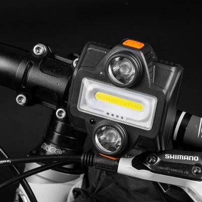 China Cheap ABS+PC COB T6*2 Cycling Rechargeable Waterproof Headlight Front Lamp Type-C OEM for sale