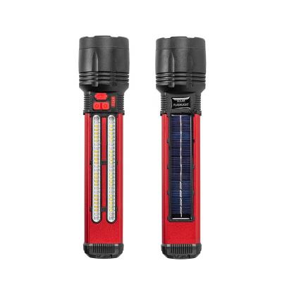 China High End High Power High Lumens Aluminum Camping Flashlight P50 Red Blue Instant White Led Solar Powered Car Led Flashlight for sale