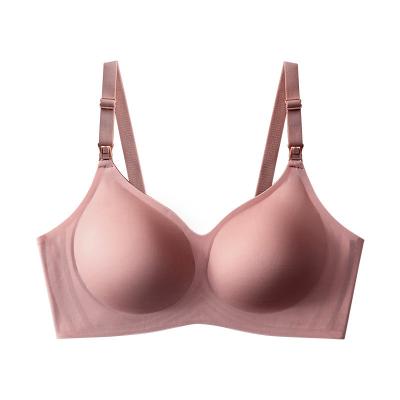 China Environmentally friendly wholesale summer lace thin bra and underwear women to prevent sagging big chest nursing bra for sale