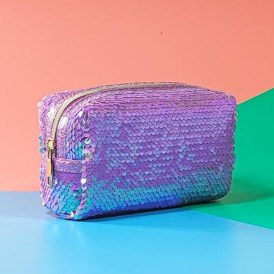 China Fashion Hip-Hop Beauty Travel Toiletry Bag Shiny Bling Shiny Makeup Storage Mermaid Elegant Hand Sequin Cosmetic Bag for sale