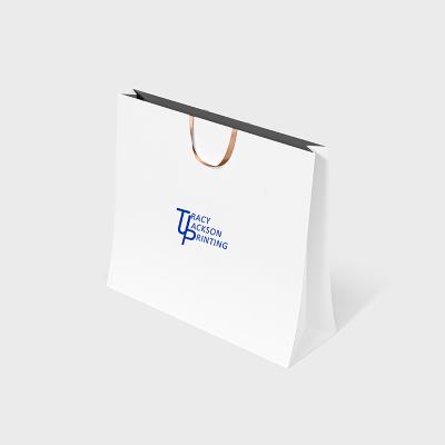 China Recyclable Custom Printed Shopping Paper Bag With Handles for sale