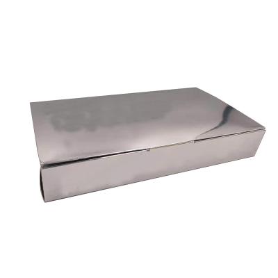 China Recycled Materials Good Quality Silver Paper Box Packaging Gift Box With Lid for sale