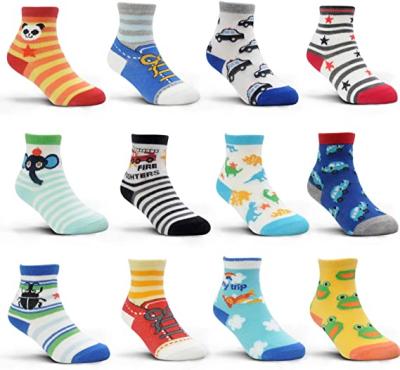 China New Designs Antibacterial Ankle Stripe Kids Socks Boys Girls Cotton Soft Cartoon Cute Baby Socks for sale