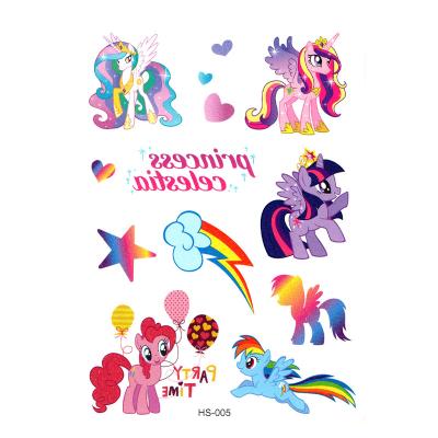 China Children's Birthday Parties Temporary Unicorn Tattoo Stickers Colorful Instant for sale