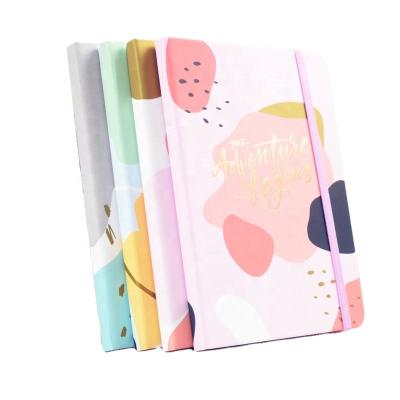 China Printed Academic A5 Tape Hardcover Planner Journal Paper Notebooks Logo Customized Diary Elastic for sale