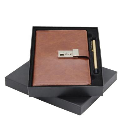 China Plain Printed Logo Box Password Lock Notebook Fashion Notebook Password Lock Notebook for sale