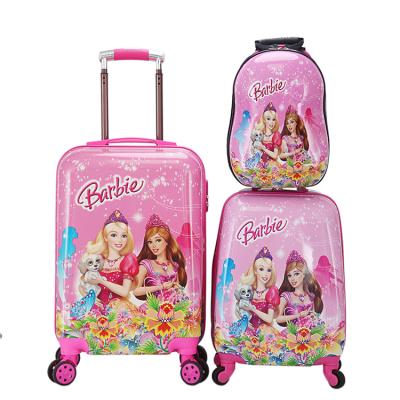 China Factory Direct Sale Waterproof Cartoon Printing Spinner Luggage Set Trolley Bag Soft Travel Suitcase for sale