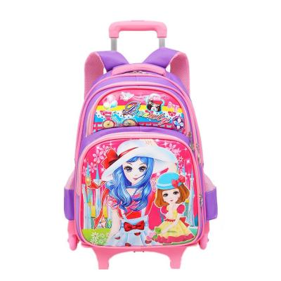 China 2020 New Waterproof Children Trolley Bag School Bag Kids Children For Girls for sale