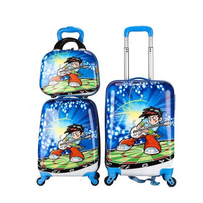 China Cute Waterproof Custom Student Rolling Cartoon Trolley Kids School Luggage Bag Set for sale