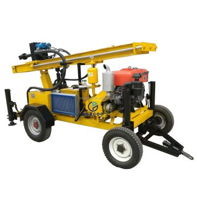 China The water well 100m air compressor trailer mounted drilling rig for water well for sale