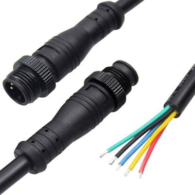 China Wire Assembly LED Power Supply 5 Core M12 Water Resistant Cable for sale