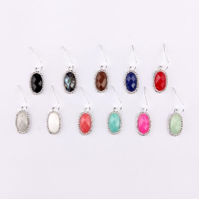 China BOHEMIA Oval Charms Earrings Faceted Acrylic Dangle Earrings Hot Brand Statement Women Fashion Earrings for sale