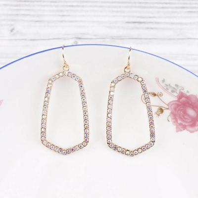 China BOHEMIA metal rhinestone frame earrings hollow out dangle earrings hot brand statement women fashion earrings for sale