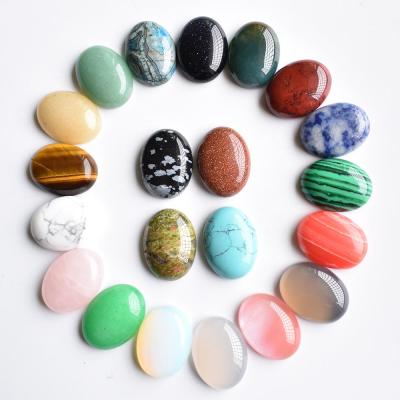 China 15x20mm Natural Jade Stone Oval Mixed CABOCHON Chakra Beads For Jewelry Making Hot Selling Wholesale for sale