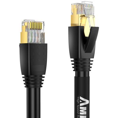 China Cat8 Ethernet Cable AMPCOM Cat8 Shielded Ethernet Patch Cable 3ft to 50ft outdoor&indoor engineering cabling project for sale