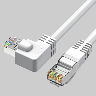 China The A.W.G. Right Angle Cord 10Gbps Copper Ethernet Cable 7*0.18mm Computer Networks Cat6 Lan Cable 24 For Router Connect To Laptop for sale