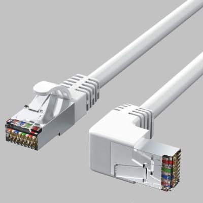 China 90 Degree Angle Network Computer Networks Cable 24 Speed ​​A.W.G. Copper Cord Cat6 Lan Cable 10Gbps 7*0.18mm for sale