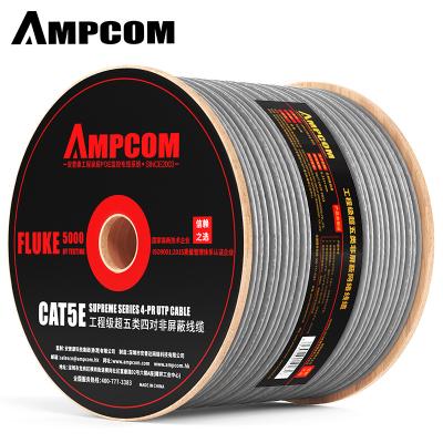 China Networking AMPCOM Cat5e Network Cable 24AWG 305m Ethernet Wire 1000ft 0.56 UTP Outdoor Cables For Data Room Engineer Wiring Project for sale