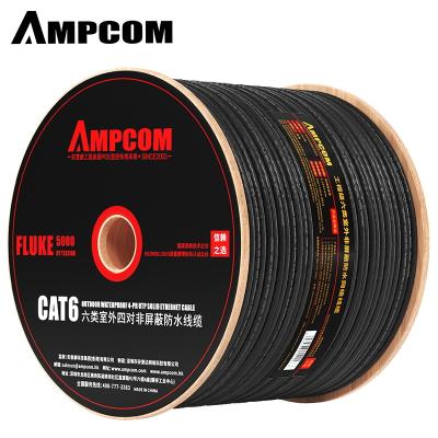 China Networking AMPCOM Cat6 Network Cable 24AWG 305m Ethernet Wire 1000ft 0.56 UTP Indoor Cables For Data Room Engineer Wiring Project for sale