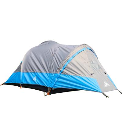 China Manual Type Tent 1-2 People Two Layers Water Proof Camping Portable Foldable Foldable Tent Rain Proof Column Water Proof for sale