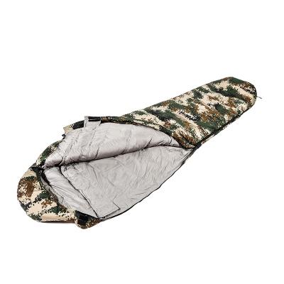 China Outdoor High Quality Camouflage Duck Down Ultra Light Down Warm Sleeping Bag Moms Down Sleeping Bag for sale