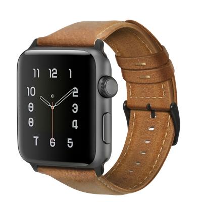 China Hot Sale Genuine Leather Watch Band Genuine Leather Watch Band Strap 42mm/44mm Genuine Leather Strap for Apple Watch Series6 for sale