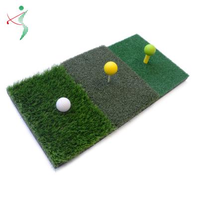 China 10mm pp grass+35mm pit turf+40mm rought turf+10mm foam base Golf Hitting Mat Portable Indoor Outdoor Training Grass 30*60cm for sale