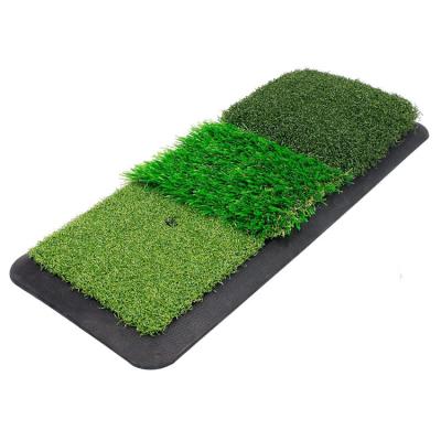 China Grass+Rubber Factory OEM Mini Golf Hitting Mat Tri-Turf Artificial Base Portable Golf Putting Mat With Rubber Base 19