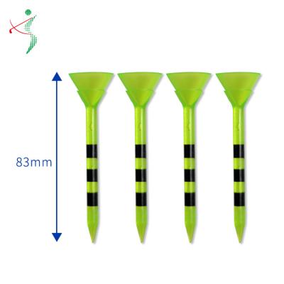 China Wholesale Plastic Green With Stripes ABS Plastic Golf Tees 83mm Five Fork Golf Tee Holder Accessories for sale