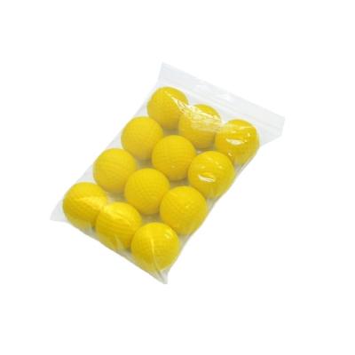 China 12pcs PU Soft Pack Soft PU Foam Yellow Golf Balls For Indoor Outdoor Training Practice 42mm Diameter for sale