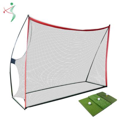 China 10x7ft Outdoor/Indoor Sports Portable Golf Practice Net Net For Indoor And Outdoor Hitting Motor Chipping With Tri Turf Golf Hitting Mat for sale