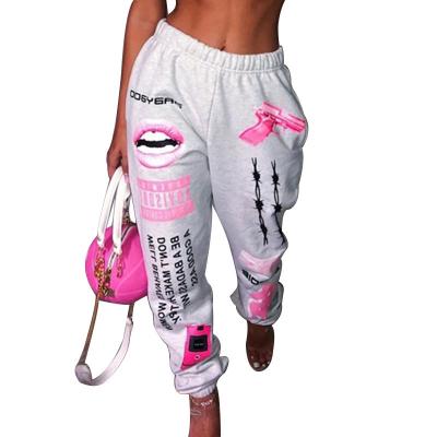 Κίνα Hot sale fashion sports harem pocket pile sweatpants women's side print tracksuit Anti-wrinkle new jogger casual pants trousers προς πώληση