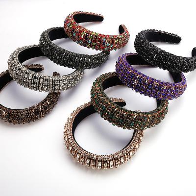 China Wholesale Hair Friendly Material Headband With Large Full Color Rhinestone Headband For Women for sale