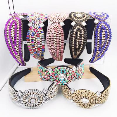 China New heavy industry retro fashion personality luxury drill headband rhinestone creative baroque female temperament full headband for sale