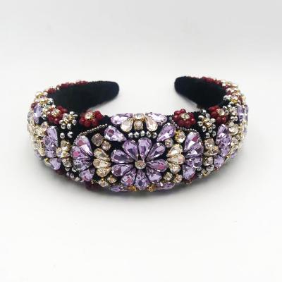 China Pretty Full Of Diamond Headband Flash Diamond Rhinestone Fashion Temperament Headband for sale