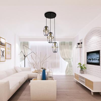 China Modern Luxury Black Pendant Light Living Room Decorative Chandelier for sale