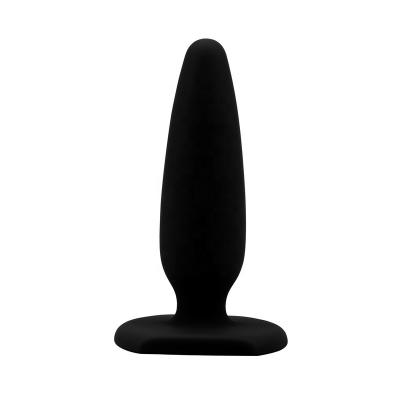 China Size 13.5cm 3.8cm Smooth Black Waterproof Anal Silicone XL Butt Massager Sex Toys For Men Butt Plug for sale