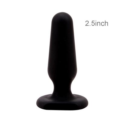 China Soft Hot Sale Full Silicone 2.5in Butt Plug Small Size Anal Toys For Gay Adult for sale