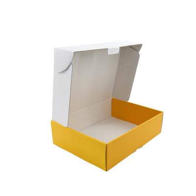 China Free Sample FSC 2mm Thickness FSC Recyclable 3 Ply Corrugated Cardboard Package Box Yellow Shipping Custom Printing Sample Making Price for sale