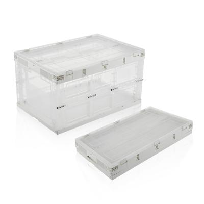 China Folding Large Customize Foldable PP Transparent Plastic Storage Box for sale