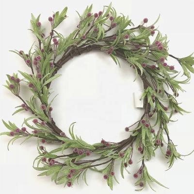 China Pure Handmade Natural Spring Pip Berry Touch Wreath Red and Green Wreath Decorations for Home for Wall for sale