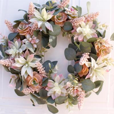 China 16 inch pure handmade artificial succulent garland for sale